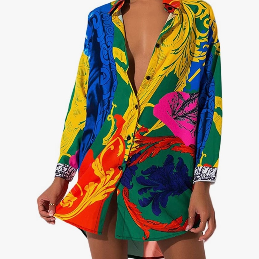 Beautiful Floral Shirt Dress for women